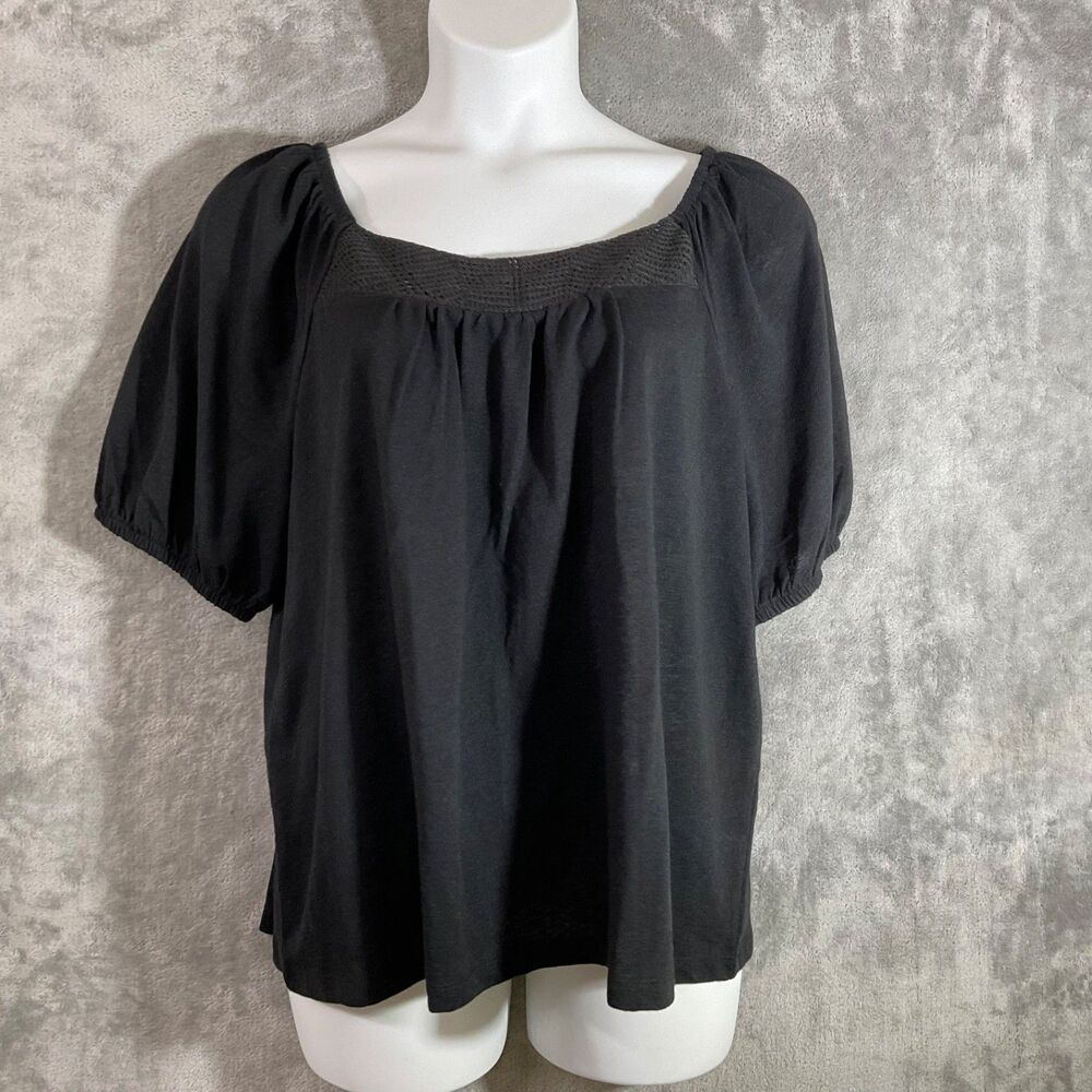 Loft XXL Peasant Top square neck Puff elastic Sleeve EUC NWOT